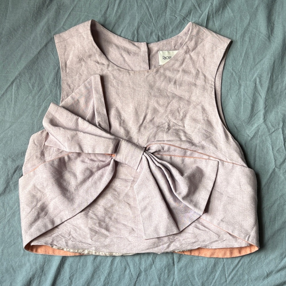 Rachel Antonoff Women's Lavender Crop Top with Bow